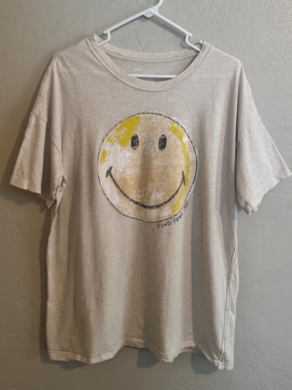 aerie Neutral Beige Crewneck Graphic Tee